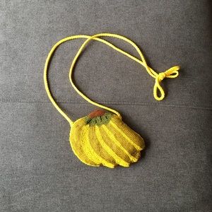 Hand beaded banana purse
